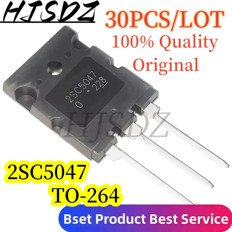 

【30PCS/LOT】100% Quality 2SC5047 C5047 5047 TO-264 25A 1600V Transistor de potencia de silicona NPN