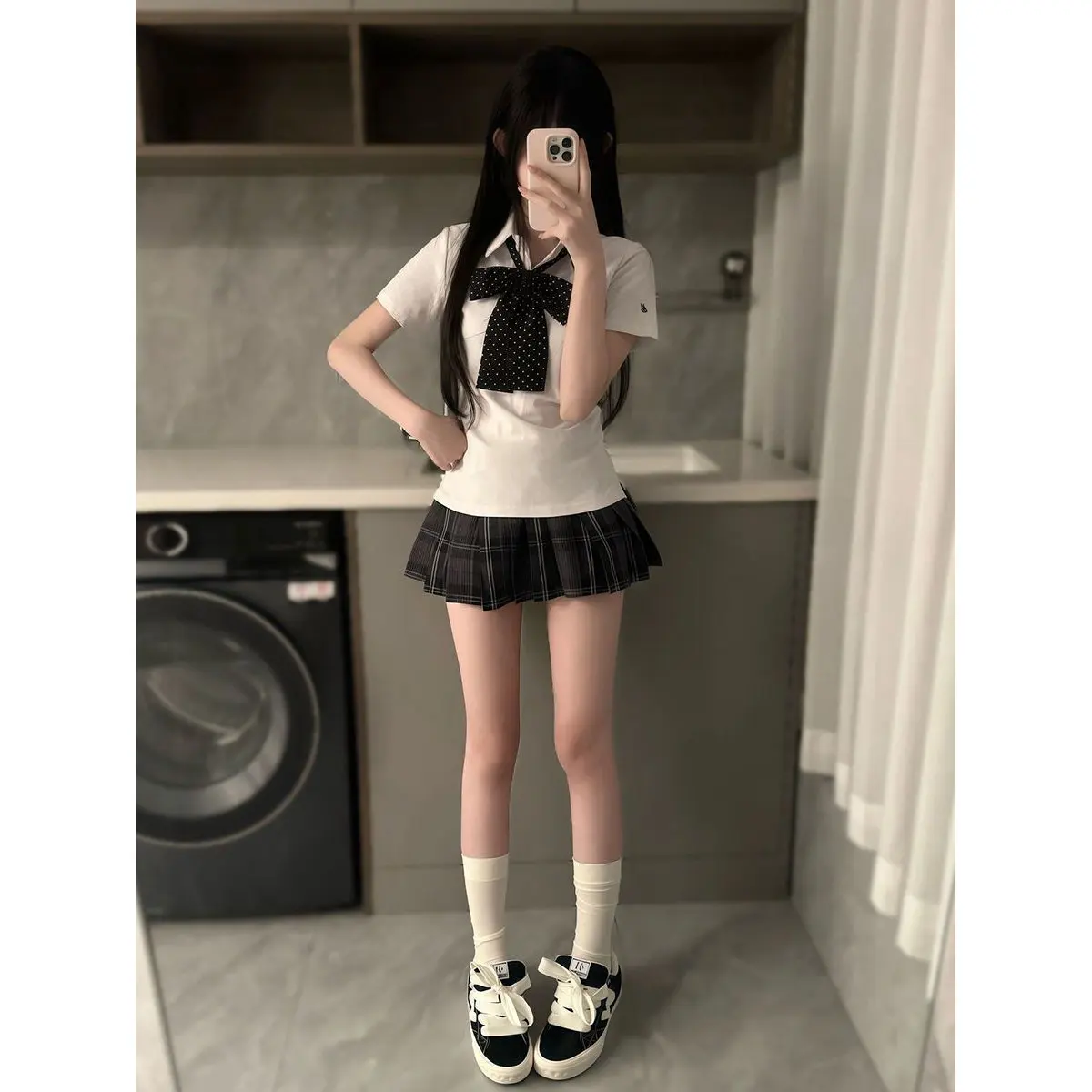 Japanese Style JK Uniform Original  Short Sleeve Embroidered Summer Versatile Plaid Skirt Set College Style Women's Fashi...