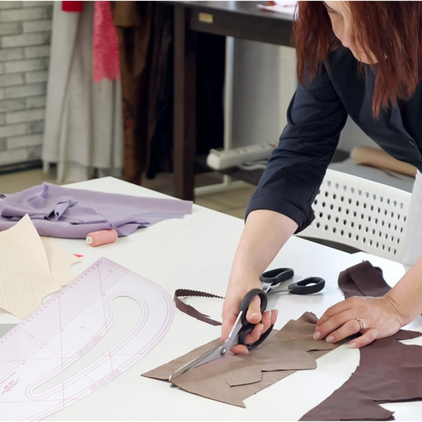 Righello per classificazione curva Bigodino francese con orlo caldo trasparente per cucitura di modelli PC per principianti che realizzano tessuti da donna