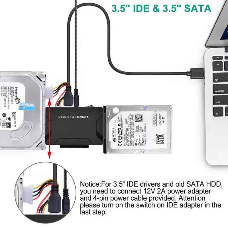 

Адаптер USB 3.0 к SATA/IDE Адаптер жесткого диска IDE для универсального внешнего жесткого диска IDE и SATA диаметром 2,5 дюйма/3,5 дюйма с поддержкой внешнего жесткого диска SATA 6 ТБ