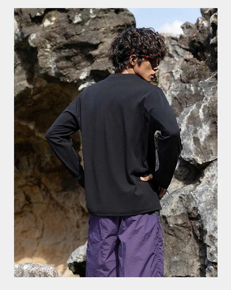 Herren Performance-T-Shirt mit Rundhalsausschnitt und langen Ärmeln – UPF50+ Sonnenschutz, 7A antibakteriell & schnelltrocknend für Sport- und Outdoor-Aktivitäten – Detail 10