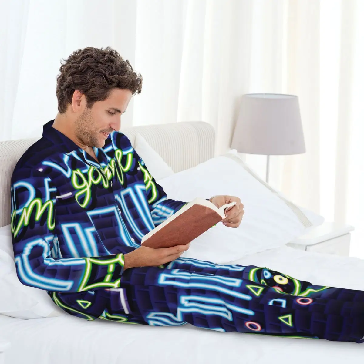 Men's Home Suits Long-sleeved Gamer Controller Suits for Autumn and Winter Pajamas for Men