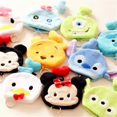 Carteras para llaves de Disney tsum Mickey dibujos animados Minnie Stitch funda para llaves creativa llavero de coche de gran capacidad