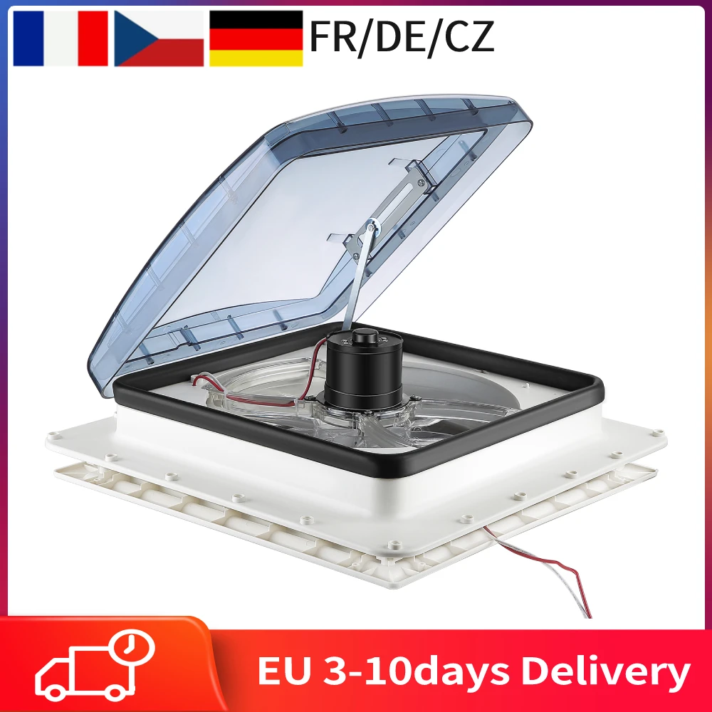 Manual rv Roof Ventilação Ventilador Ventilador de Ventilação Caravan rv Roof Skylight Vent 12v 40x40cm Tamanho de Abertura Velocidades