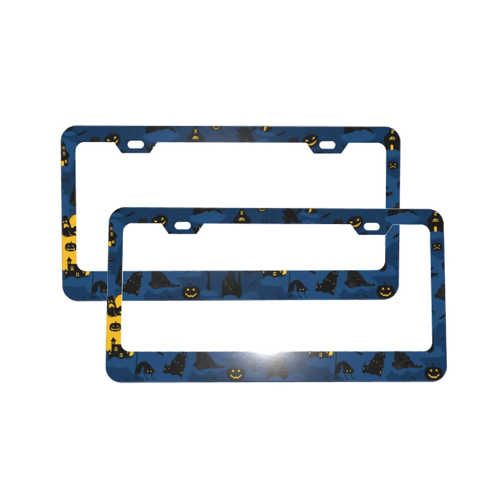 2 PCS License Plate Frames - Cute Pumpkin Cartoon License Plate Covers Car Tag Frame 2 Holes and Screws Car Accessories