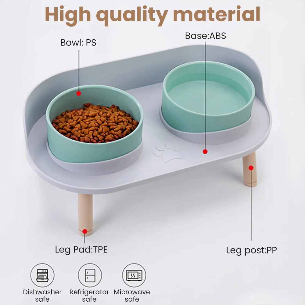 Cat Bowl Dog Bowl Double Bowl Anti-upset Cat Food Bowl Cervical Protection Cat Food Bowl Dog Water Bowl Pet Supplies