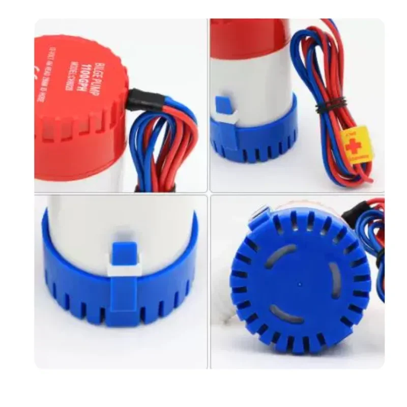 DC 12V 24V Submersible Water Pump 750GPH 2200L/H, Marine Bilge Pump for Yacht Speedboat Drainage, Yellow & Black Wire
