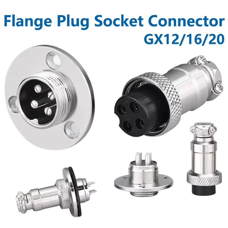 

GX12/16/20 2/3/4/5/6/7/8/9/10/12/14Core15 Pin Flange Type Connectors Copper Male&Female Aviation Plug &Socket