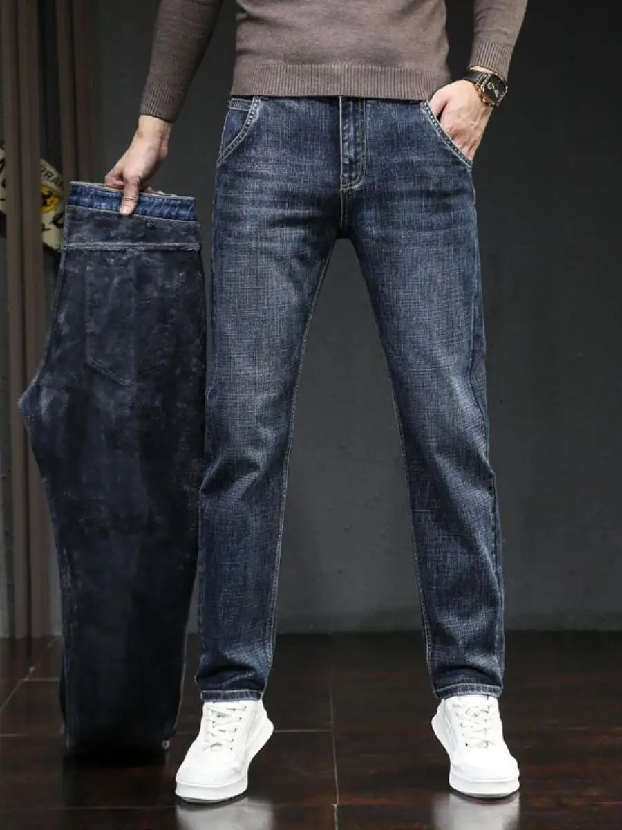 

Мужские джинсы Thiened Fce: модные, прямые, свободные, эластичные, с завышенной талией, для весеннего сезона