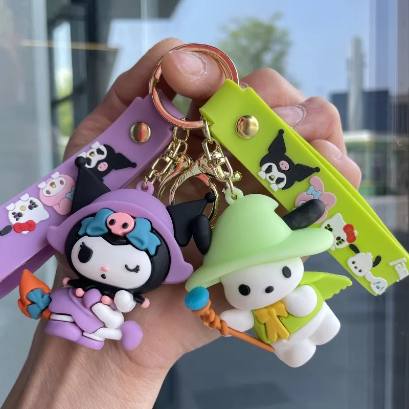 

Волшебный брелок с подвеской Sanrio, мультяшный брелок с большим ухом собаки, автомобильный кулон, брелок Kuromi, милая кукла из ПВХ, подарок, сумка для пары, подвесной брелок