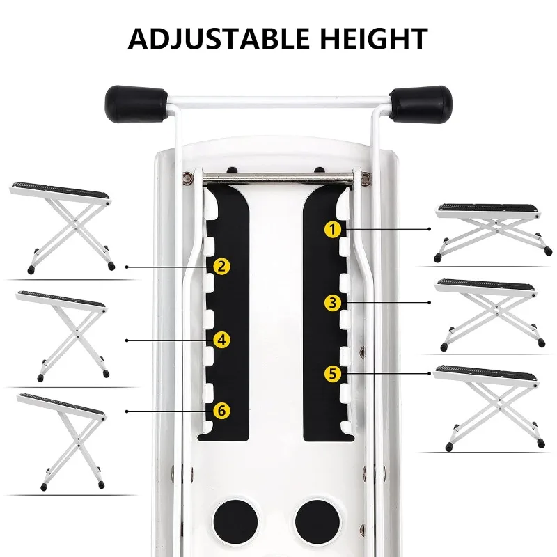 Reposapiés para pedicura, 6 alturas, ajustable, resistente, para manicura, soporte para el cuidado de las uñas de los pies con Pedal ajustable de goma antideslizante
