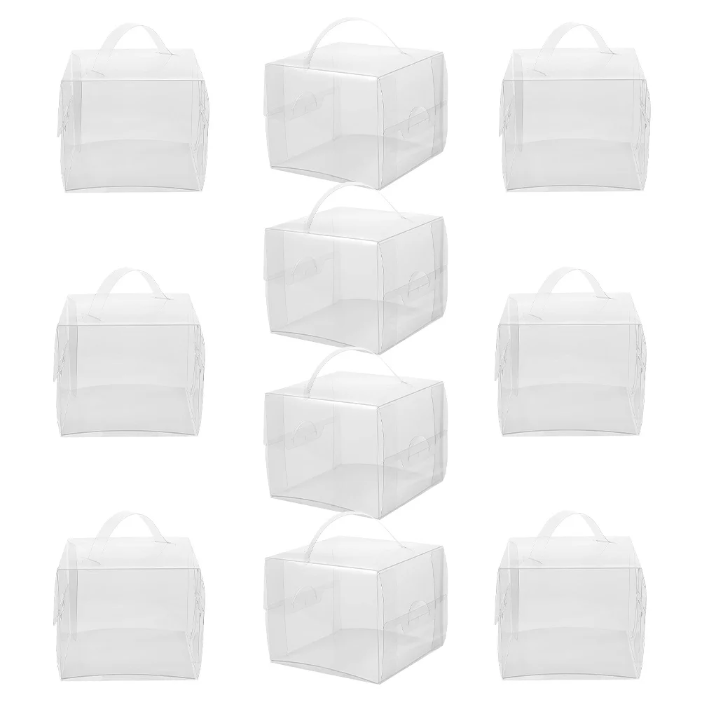 

10pcs Cake For 5-Inch Mousse Cakes Portable Container Sturdy Bottom Support Cupcake Birthday Cake Holder Treat Boxes