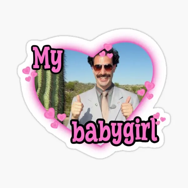 My Babygirl Borat 5PCS Stickers for Funny Bumper Print Window Art Room Living Room Water Bottles Cartoon Background Kid Car