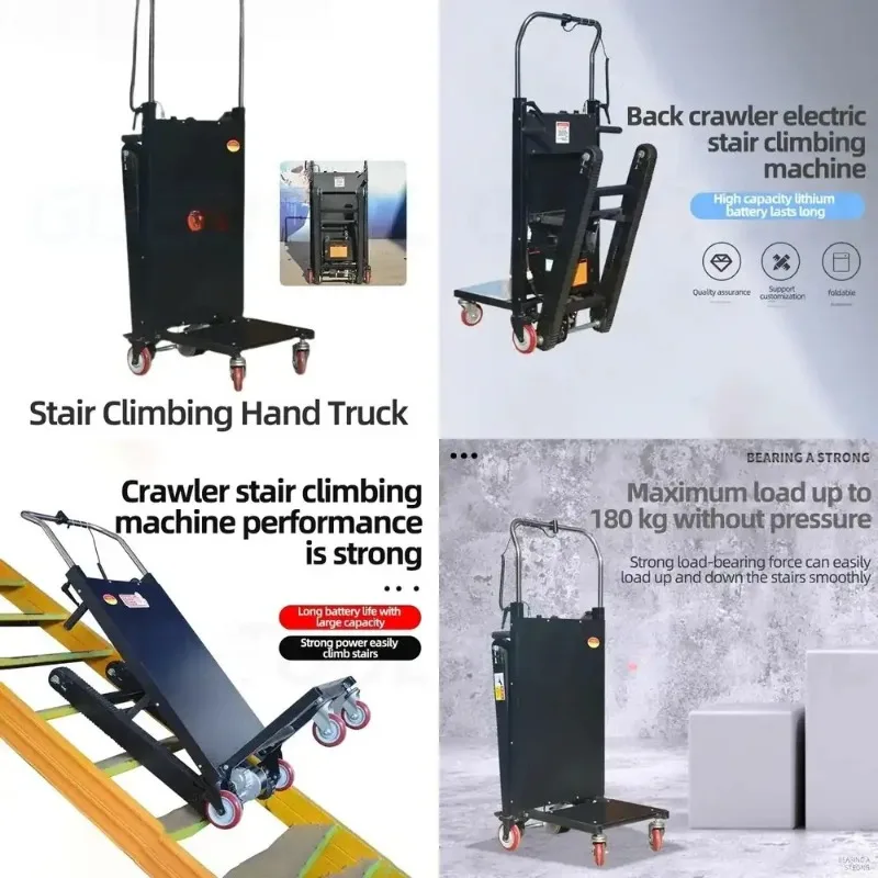 Electric Stair Climber 180KG Crawler Automatic Up And Down Stair Climber Collapsible Heavy Building Materials Moving Truck