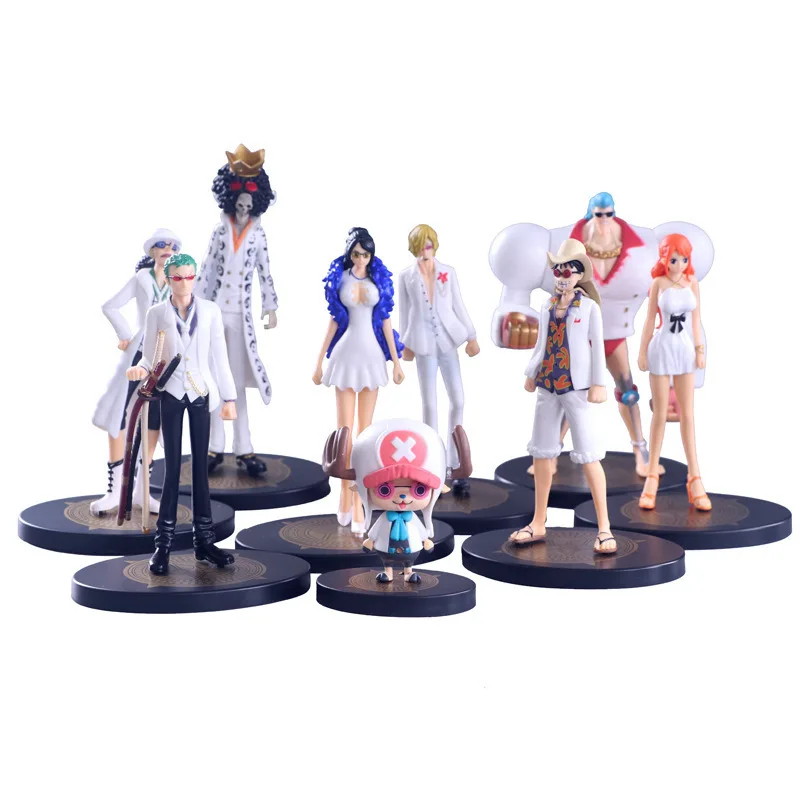 One Piece Anime Figures Gold White Clothes Luffy Zoro Nami Action Figure Theater Edition Manga Collection Model Ornaments Toys