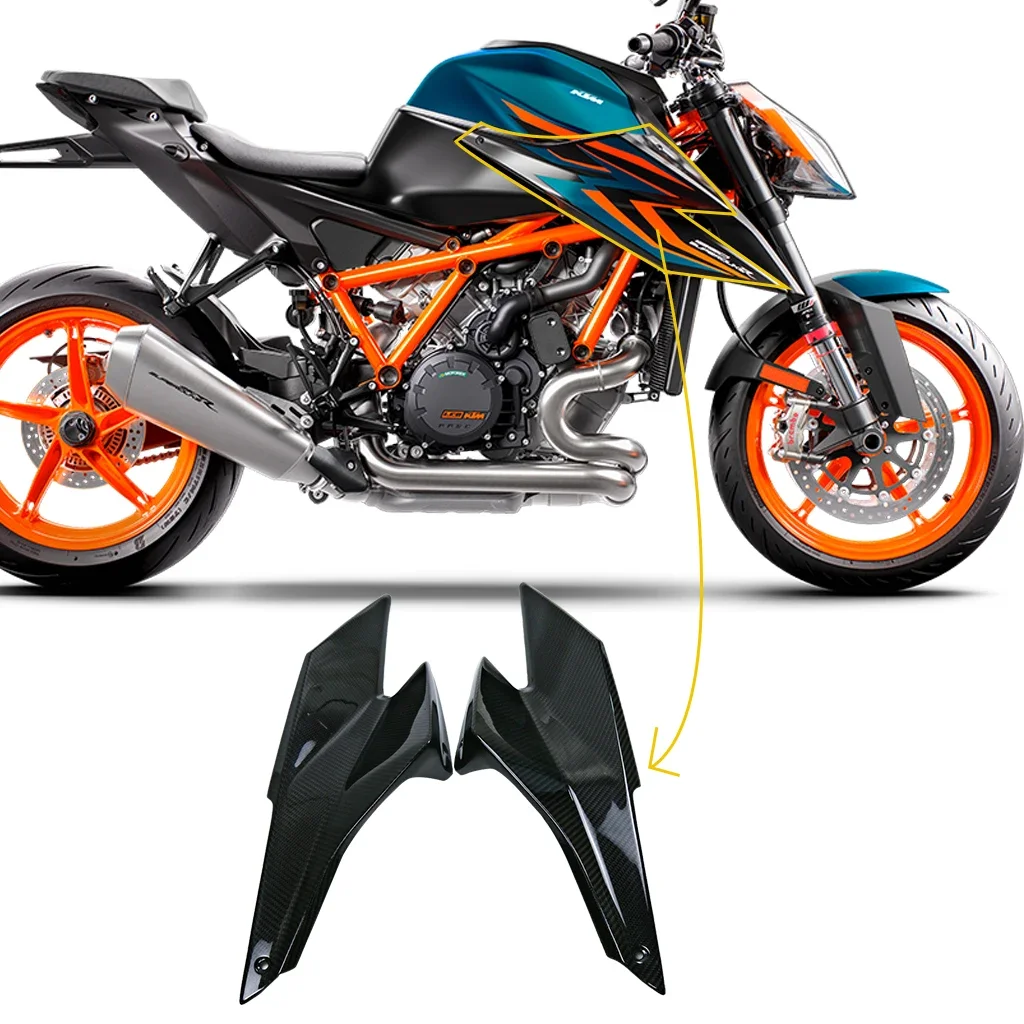 For KTM 1290 Super Duke 2020 2021 2022 2023 Carbon Fiber Front Fuel Tank Side Panels Spoiler Cover Motorcycle Fairing Kits