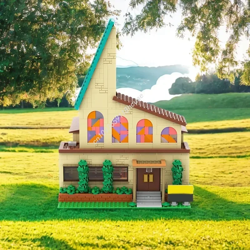 

1891 шт., церковь Springfield The Simpsonsasda, индивидуальные строительные блоки Moc, большие размеры, идеальные детали, коллекционное качество!