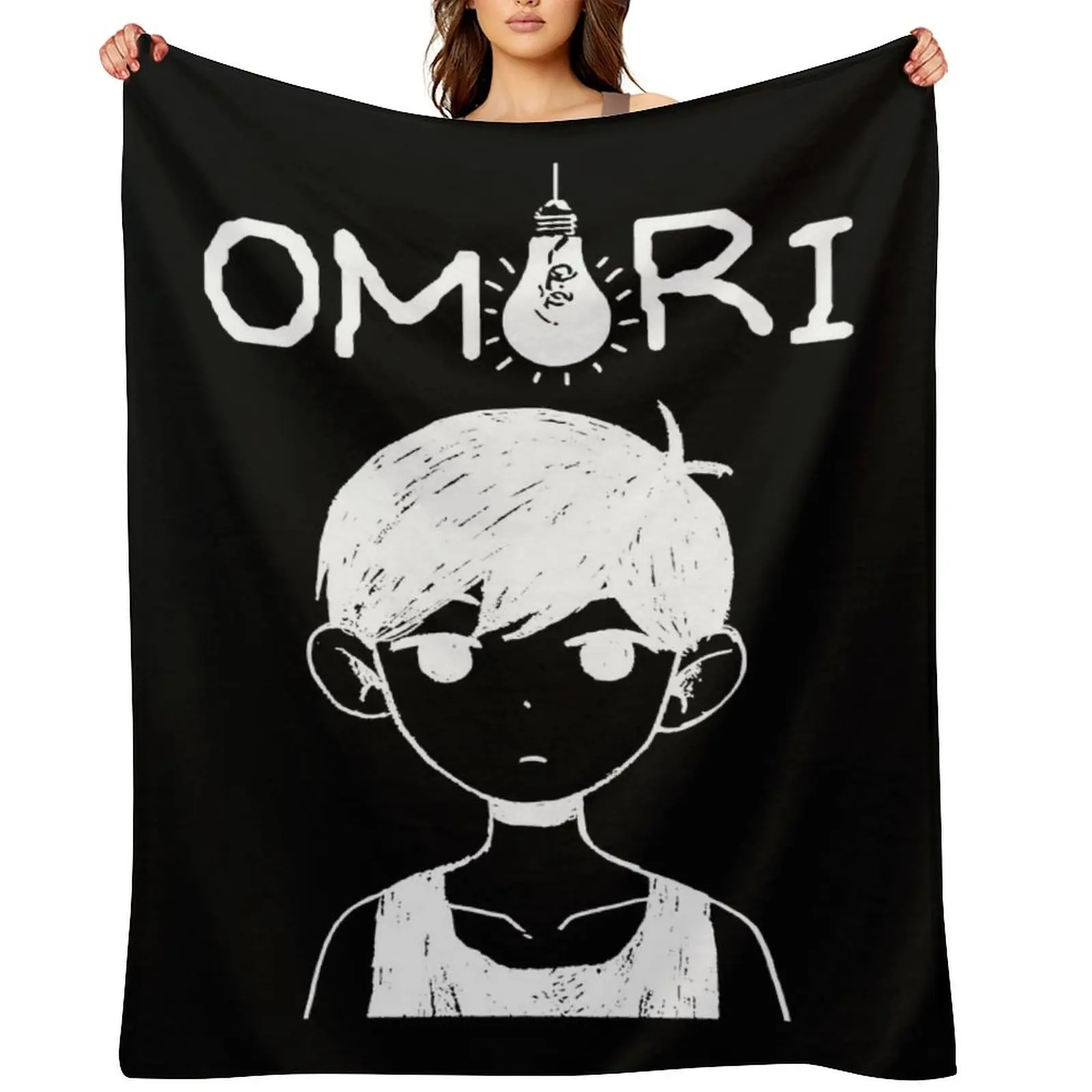 Omori Merch Omori Throw Blanket halloween Hairy Furry Hairys Blankets