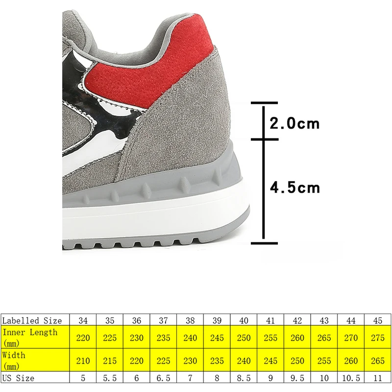 Fujin 6.5cm Platform Wedge Women Casual Shoes Dad Chunky Sneakers Suede Leather Hidden Heel Female Leisure Spring Winter Shoes