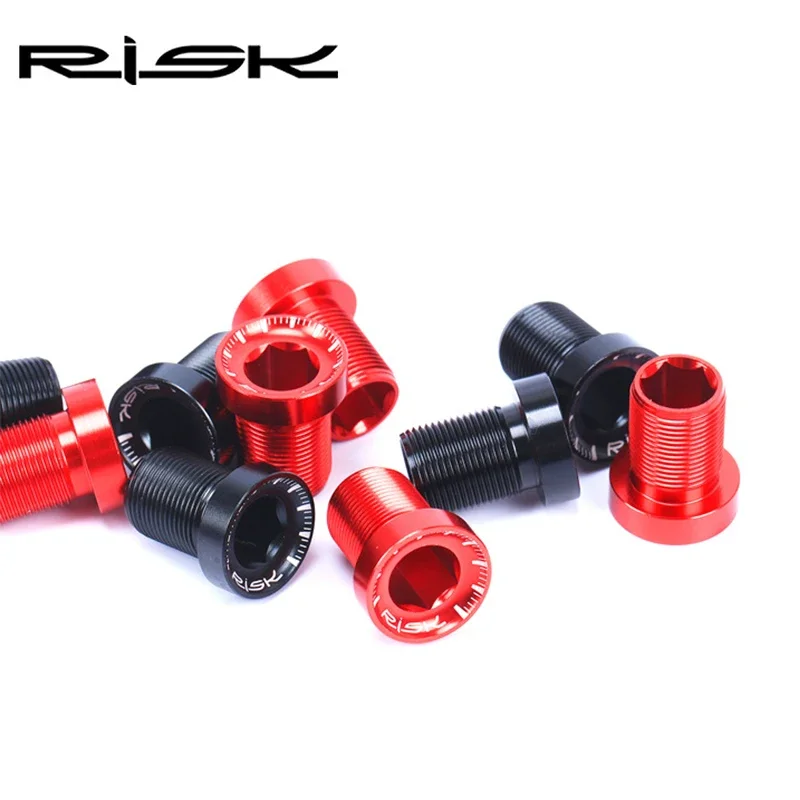 RISK 2PCS M15x19mm Aluminum CNC Splined Bottom Bracket Bolts with Washer for MTB Mountain Bike Road Bicycle Crank Screws M15*19