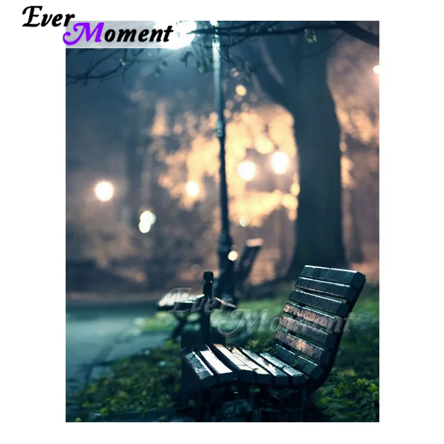 

Bench Night Light Artwork 5D DIY Square Drill Ever Moment Diamond Painting for Home DecorASF1984