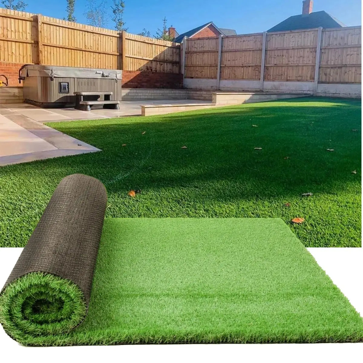 Artificial Turf Mats Suitable for Golf Greens, Patios, and Balconies—Featuring a Non-Slip Backing and Drainage Holes; an Ideal DIY Outdoor Artificial Grass Solution
