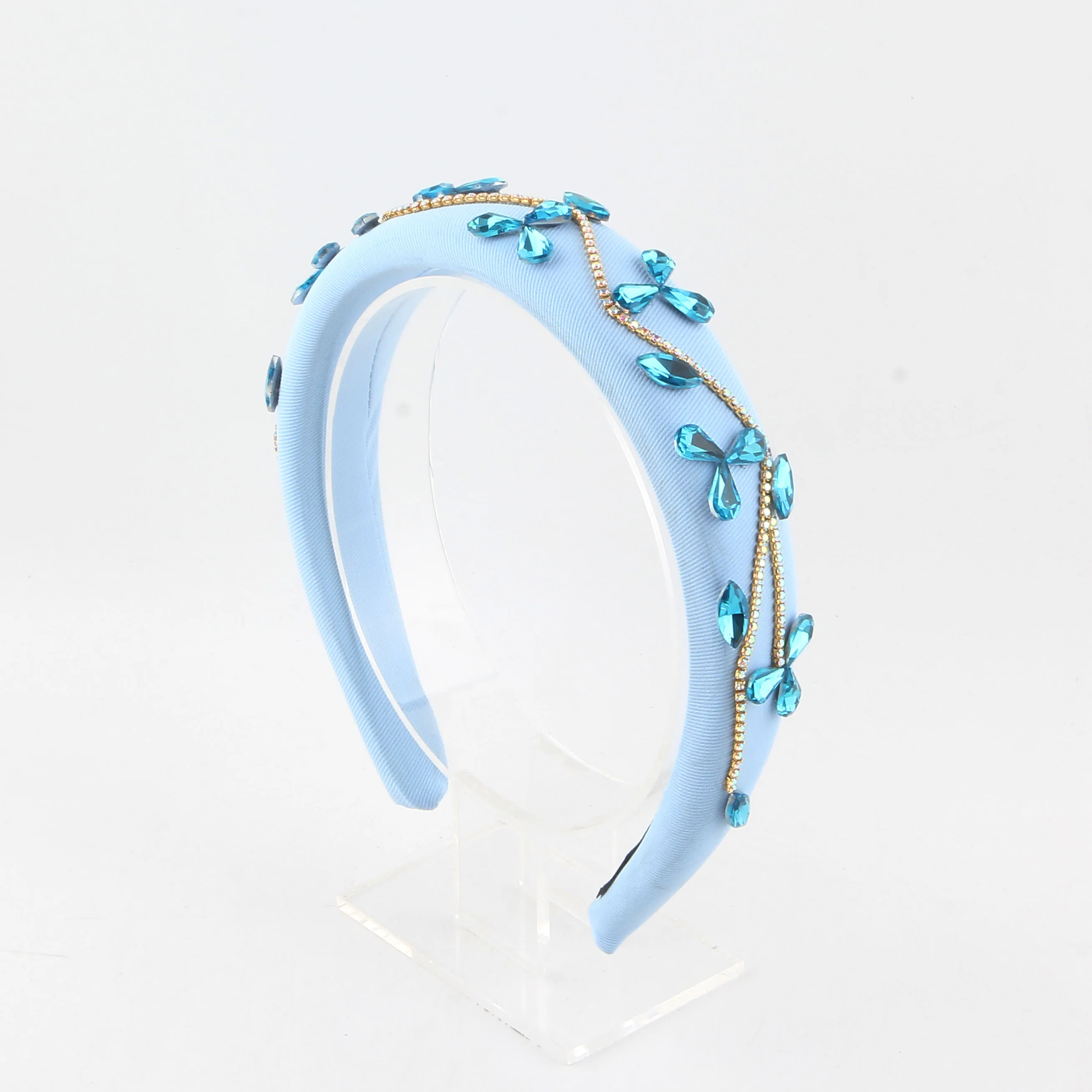 New Retro Baroque-Style Diamond-Encrusted Chain Wide-Edge Hair Band A High-End Banquet And Ball Hair Accessory 454