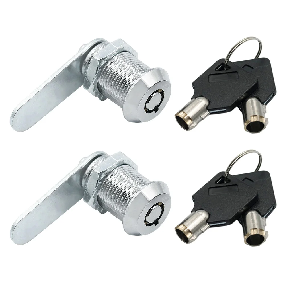 Set of 2 Threaded Tube Lever Locks with 16MM Cam Lock Cylinder for Secure Furniture Mailbox and Storage Lockers
