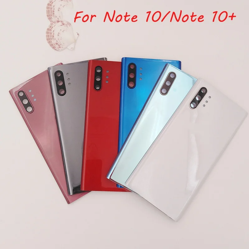 Image of Rückseitige Batterieabdeckung für Samsung Galaxy Note10 N970F Note10Plus N975U Glas-Rückgehäuse Ersatzteile mit Kameralinse