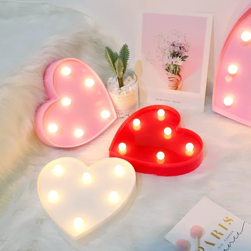 Liebe Herz LED Lampe Hochzeit Party Romantische Rot Rosa Nachtlicht Ornament Geburtstag Weihnachten Home Dekoration Valentinstag Geschenk – Detail 8