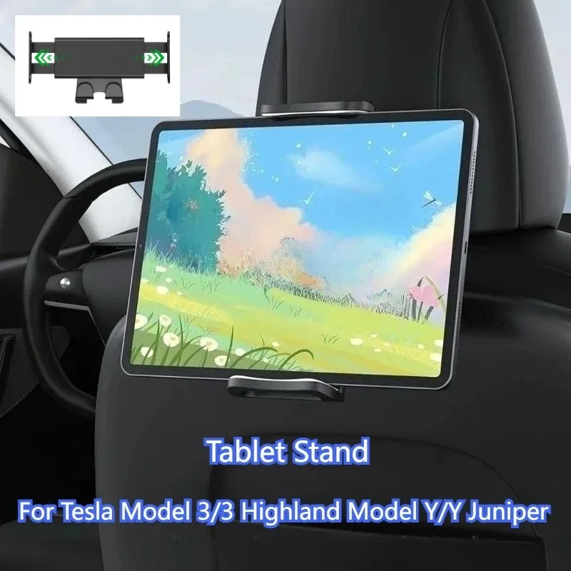 

For Tesla Model 3/3 Highland Model Y/Y Juniper 2025 Car Tablet Holder Headrest Phone Mount 360° Adjust Travel Stand Accessories