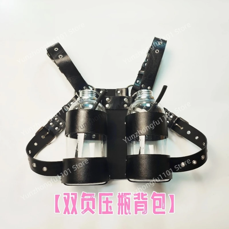 Latest Rubber Chemical Cat Gas Mask Negative Pressure Bottle Backpack, Double Bottle Breathing Pressurization