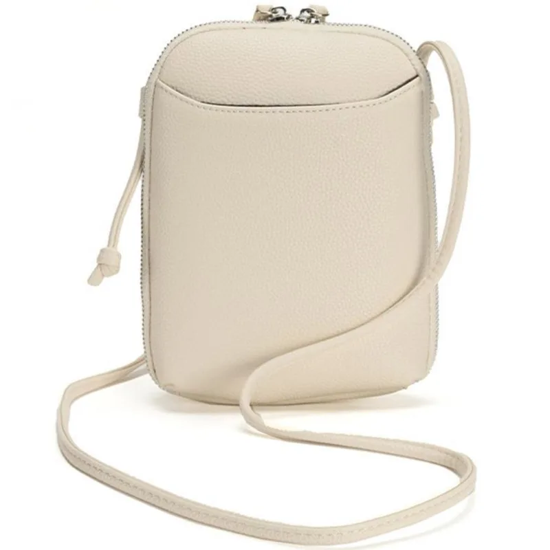 PU Leather Mobile Phone Messenger Bag Single Shoulder Crossbody Vertical Zipper Round Handbags For Women Quality Casual  Luxury