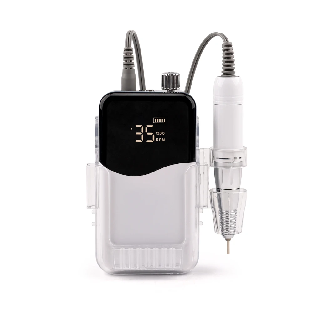 ماكينة حفر أظافر كهربائية محمولة ذكية للغاية لتجميل الأظافر مع مجموعة لقمة مثقاب الأظافر