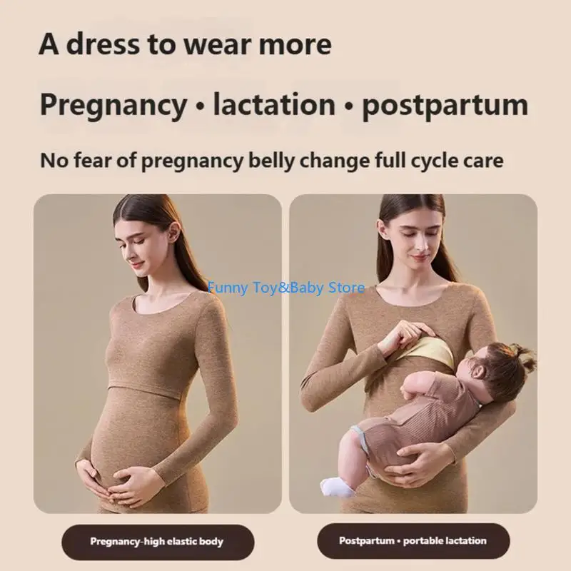 قميص مريح للرضاعة الطبيعية من البوليستر القابل للتمدد C90B