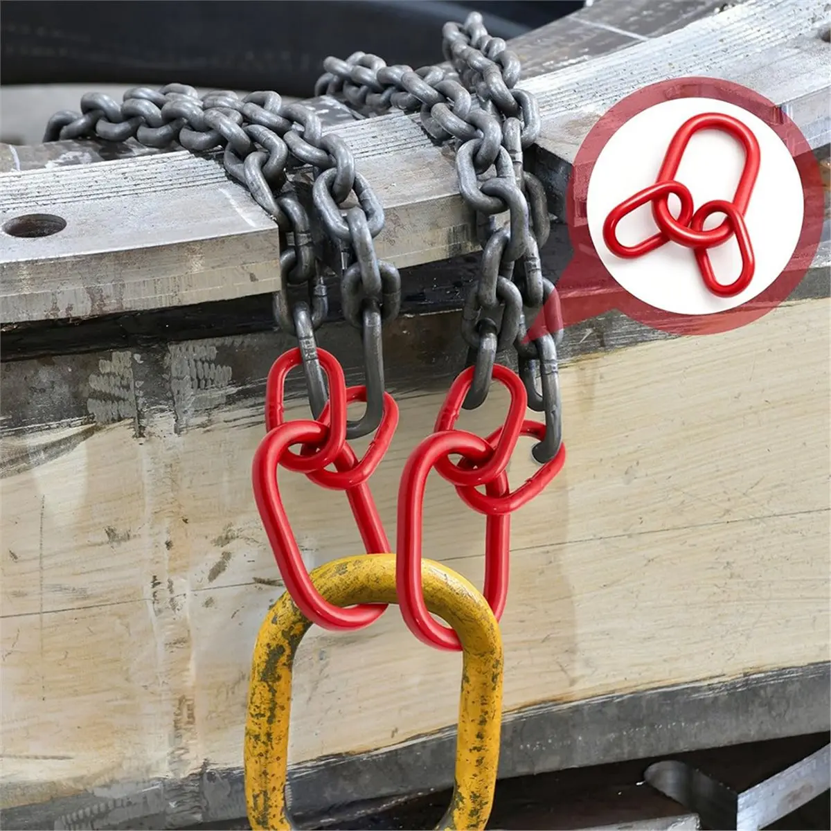 2026 New Tool 2 Pack Chain Sling Ring, Oblong Master Link Hoist Ring, 10360 Lbs, Grade 80 for Lifting Rigging Hardware, Red