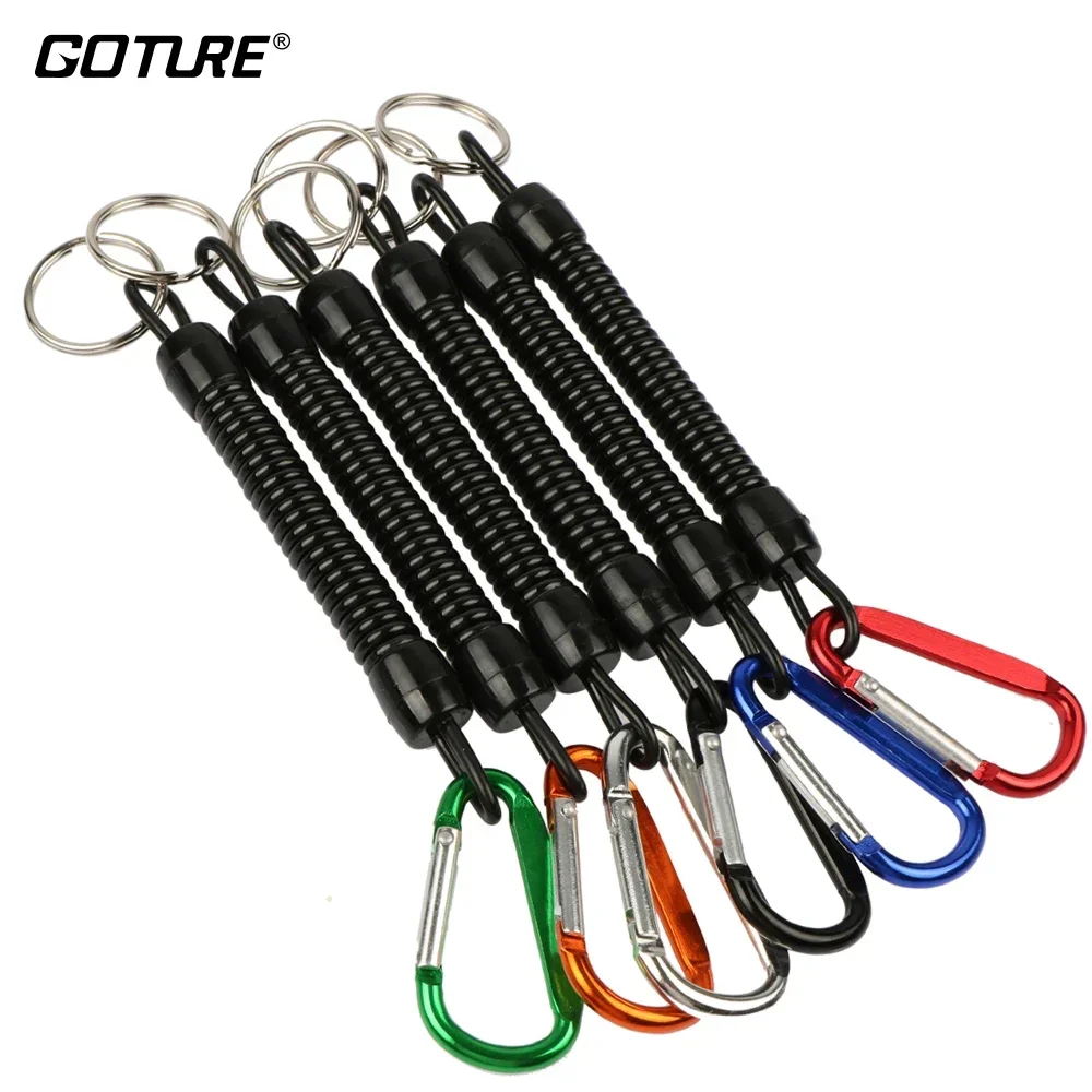 Goture 3 Peças Cordão de Pesca Retrátil em Espiral 12cm/15cm/18cm com Mosquetão para Alicates e Acessórios Lip Grip