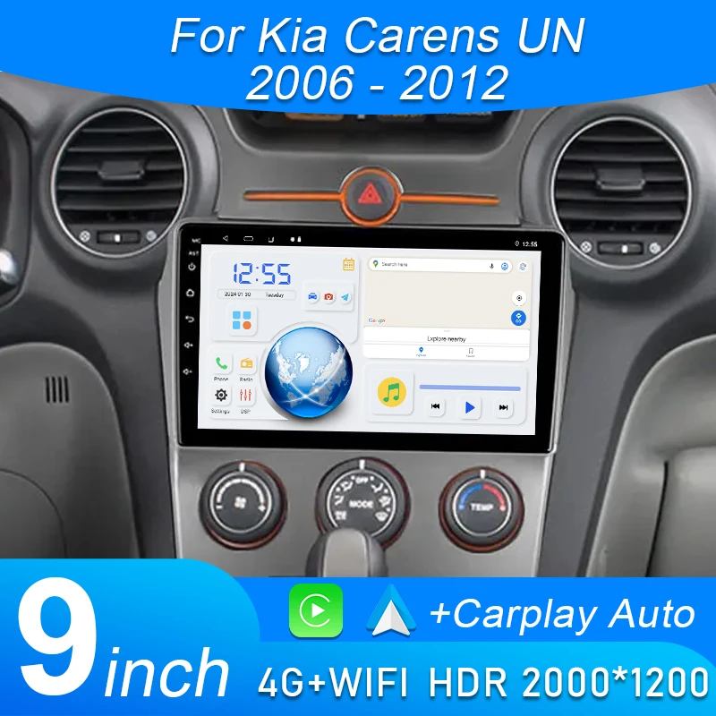

Car Android For Kia Carens UN 2006 - 2012 5G wifi BT Wireless Carplay Screen Radio Stereo Multimedia Player GPS Navigation DVD