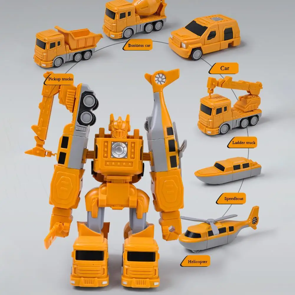 Magnetic Deformation Robot Engineering Car Excavator Mixer Truck Children's Multi-functional Combination Transform Robot Toy