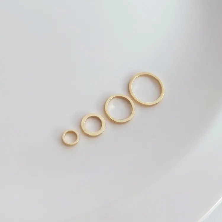 20PCS 24K Gold Color Plated Brass Closed Rings 4MM 5MM 6MM 8MM 10MM Jewelry Accessories Making Supplies