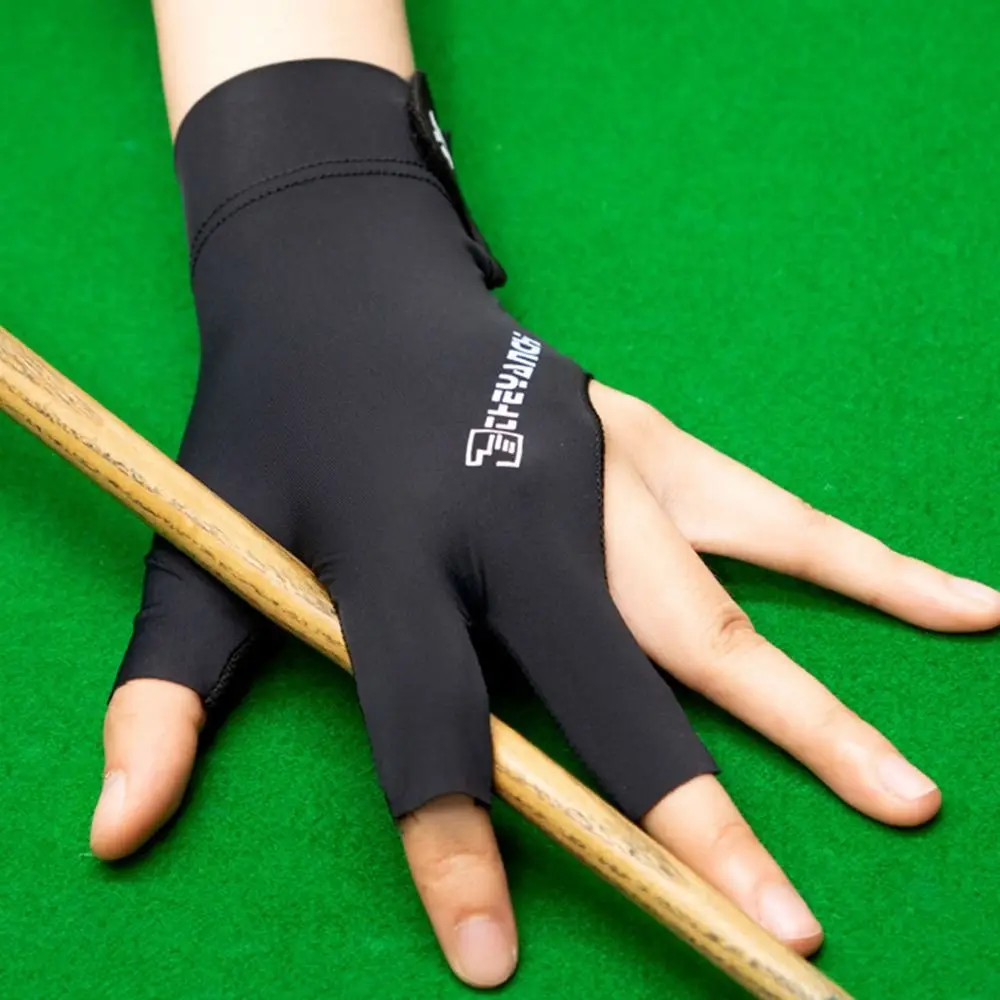 Left and Right Hand Billiards Glove Elastic Non Slip Three Fingers Glove Breathable Snooker Billiard Glove Fitness Accessories