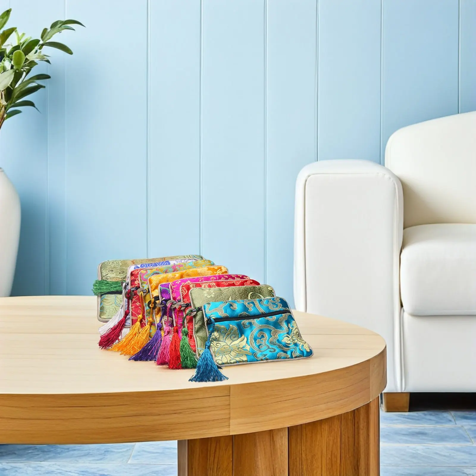 

10 шт. Элегантные китайские парчовые мешочки для украшений, подарочная упаковка для свадебных сувениров, для организации хранения ювелирных изделий и нефритовых бусин, для путешествий