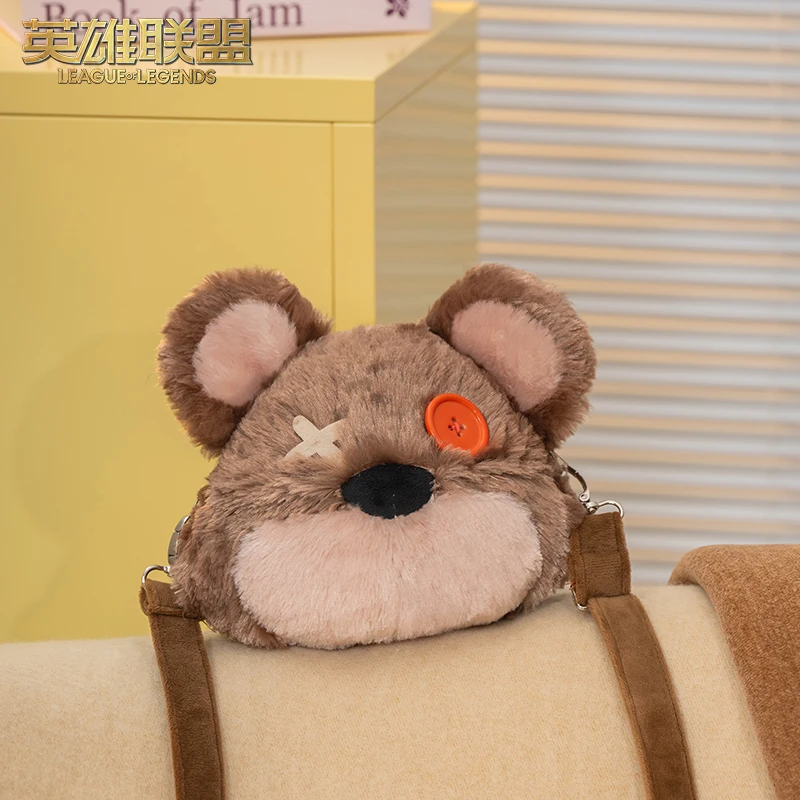 Jogo lol tibbers urso saco de pelúcia oficial kawaii versátil crossbody saco trajes cosplay para mulheres meninas doujin bonito presente