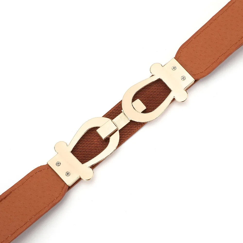 Schmaler Goldknopf-Damen-Gürtel für Rock und Hemd, Retro Elastischer Schlanker Taillengürtel für Frauen – Detail 20