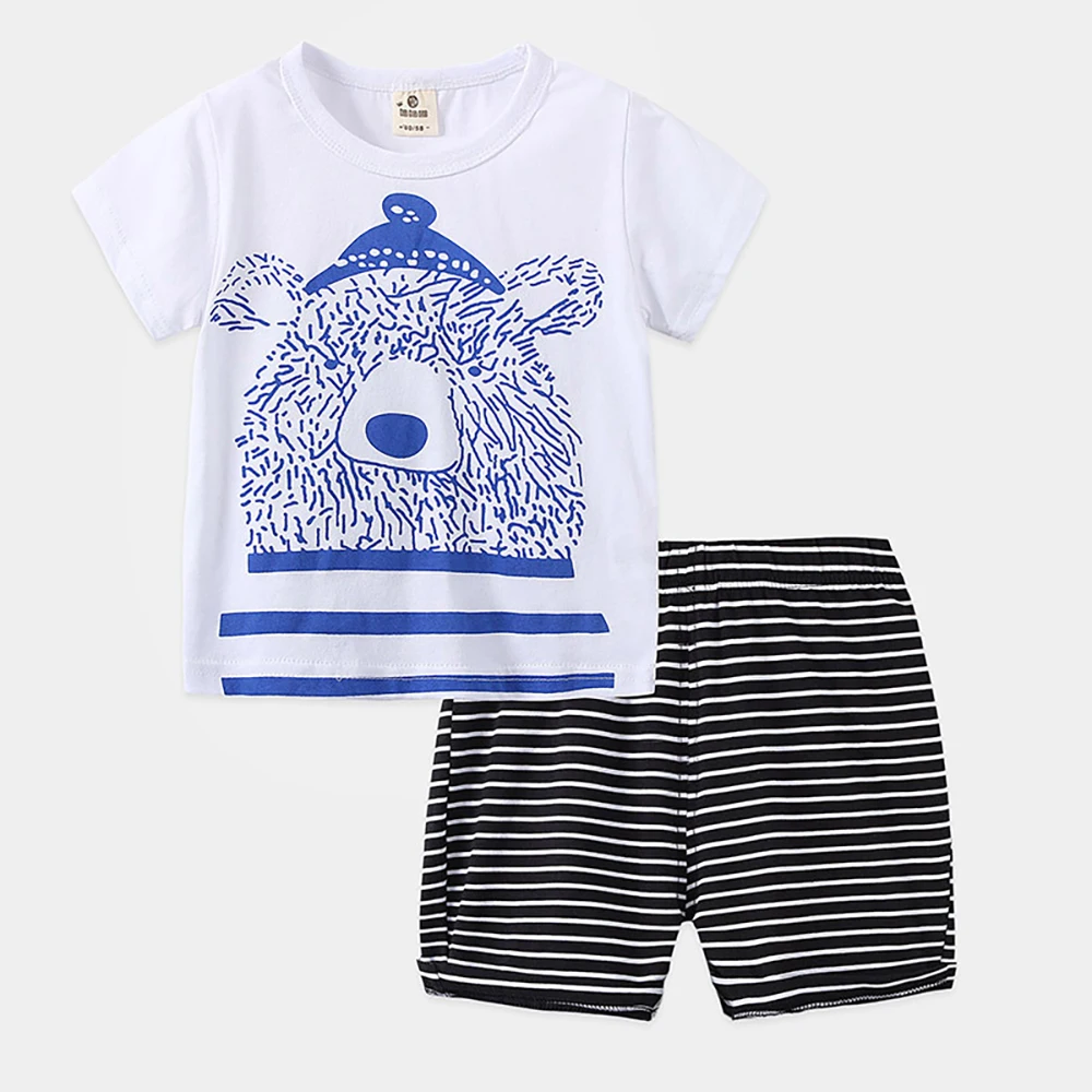 Boys Baby Summer Suit 2024 New Boys Short-sleeved T-shirt Suit Baby Two-piece Set