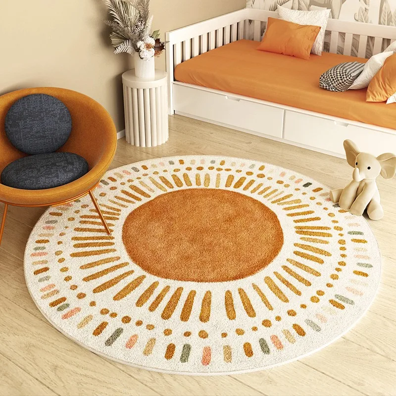 Round Carpet Living Room Bedroom Decoration Rug Modern Cartoon Room Decor Floor Mat Soft Fluffy Lounge Area Rugs