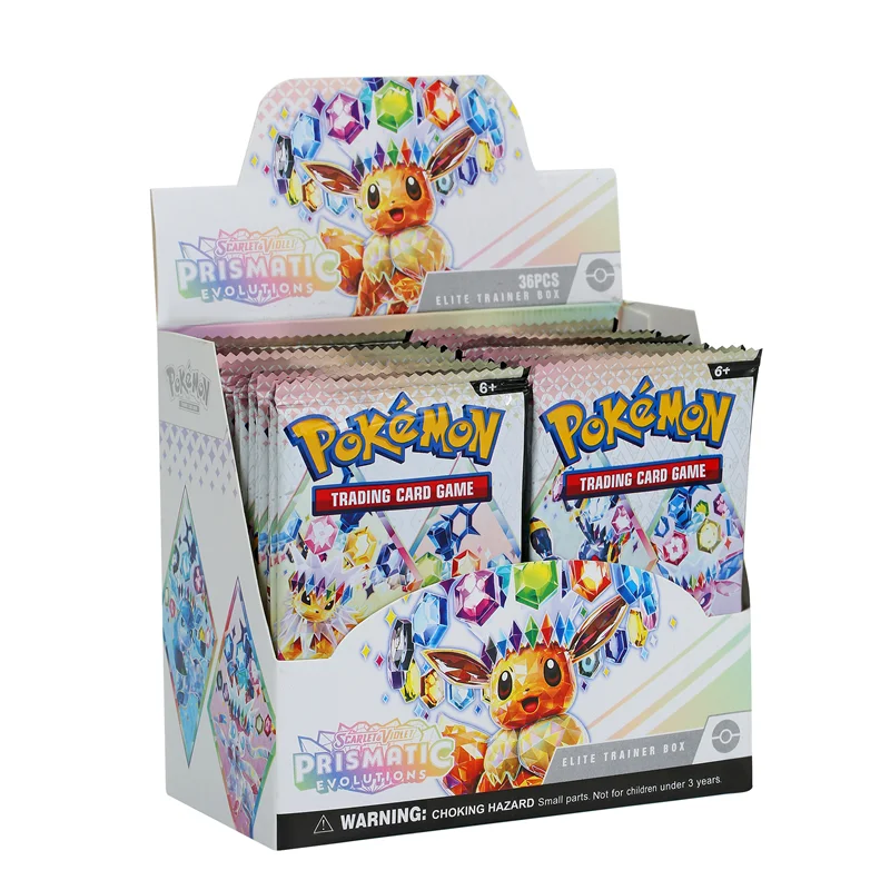 360Pcs Prismatic Evolutions 포켓몬 카드 36팩 게임 만화 영어 부스터 배틀 트랜잭션 카드 선물
