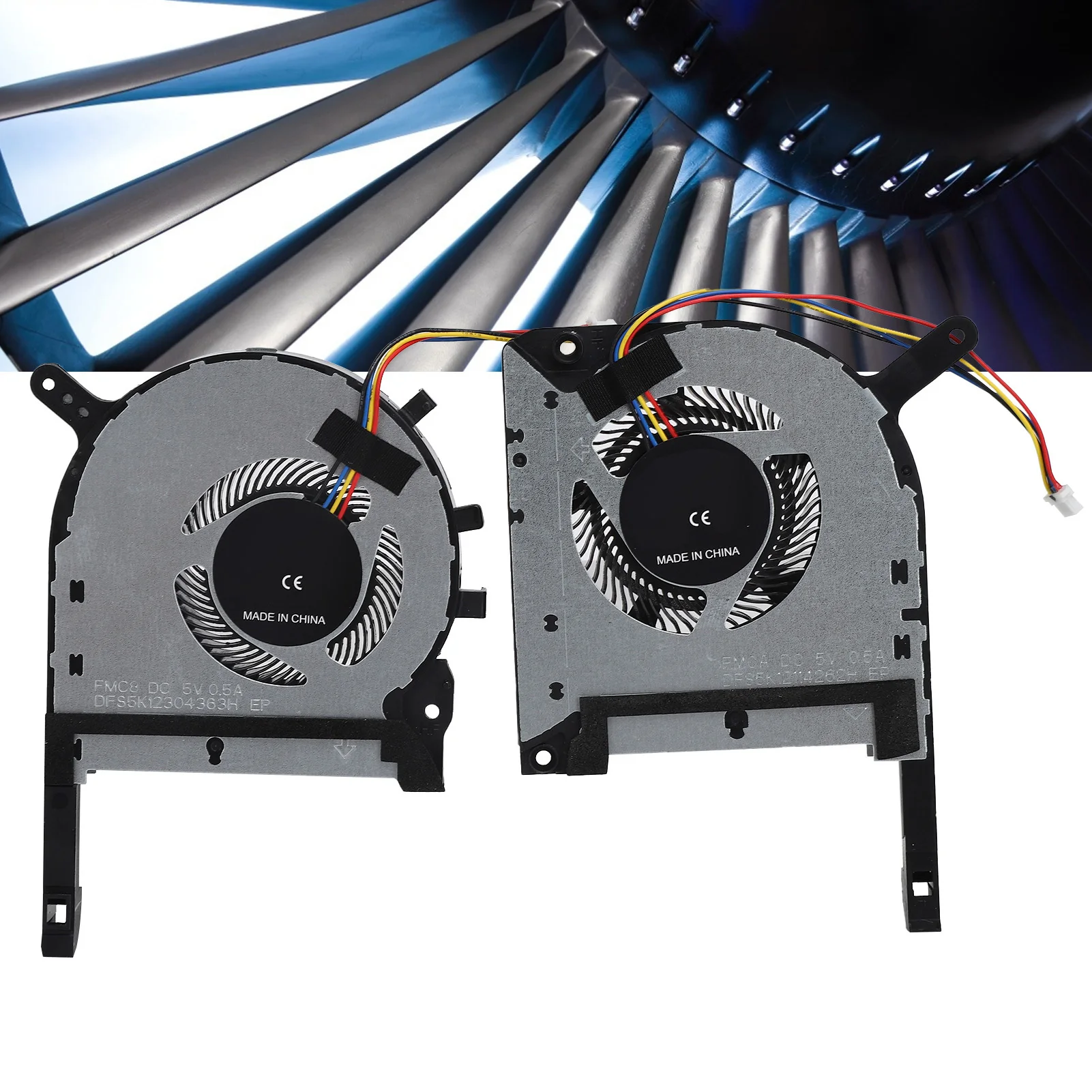 2pcs Laptop CPU GPU Cooling Fans Replacement for ASUS TUF FX505ge FX505gm FX505dt FX705