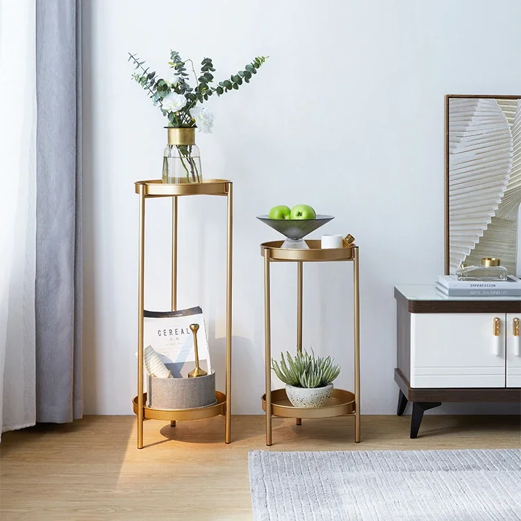 

Modern Simple Balcony Hallway Hotel Flower Stands Small Apartment Living Room Plant Shelf Household Furniture Round Flower Racks