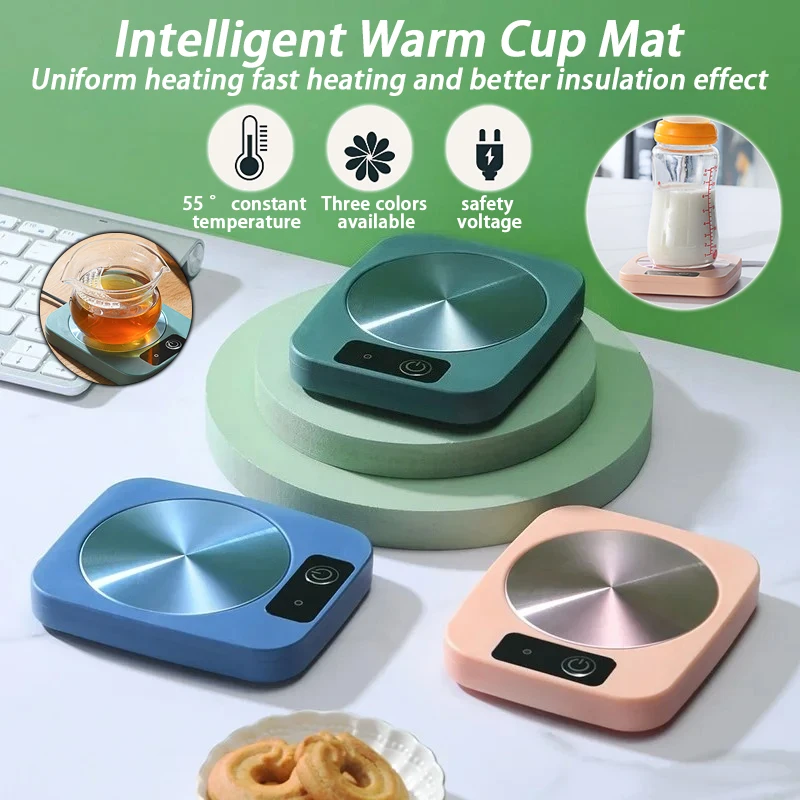 55 ℃ Constant Temperature Heating Coaster,evenly Heated,no Picky Cup Shape,one Click Start,suitable for Coffee,milk,tea,US Plug